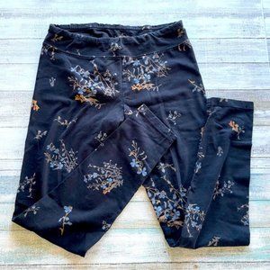 Ripzone Floral Print Black Cotton Leggings size M